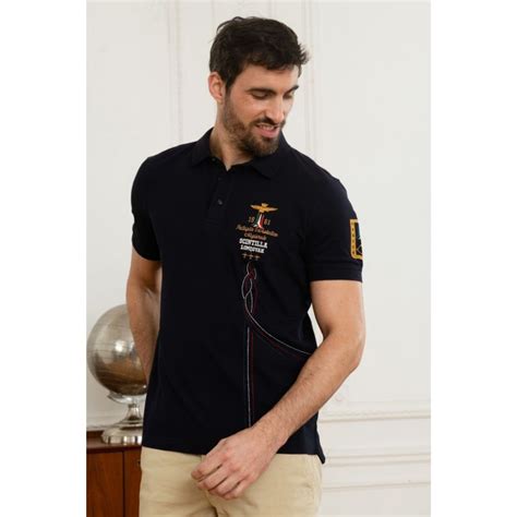 Aeronautica Militare Black Polo Shirt