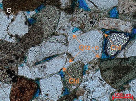 Optical Photomicrographs Of Sandstones Pore Space Is Indicated In