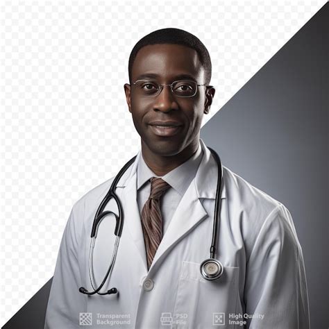 Premium Psd A Man In A White Lab Coat Is Smiling