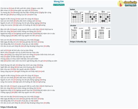 Chord Mong Em Trường Khang tab song lyric sheet guitar ukulele