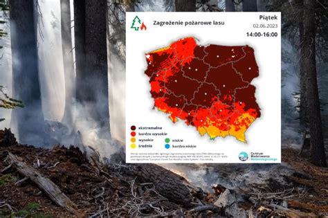 Alert IMGW Zagrożenie pożarowe w lasach ekstremalne Wydarzenia w