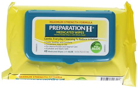 Amazon Preparation H 48 Count Flushable Medicated Hemorrhoid