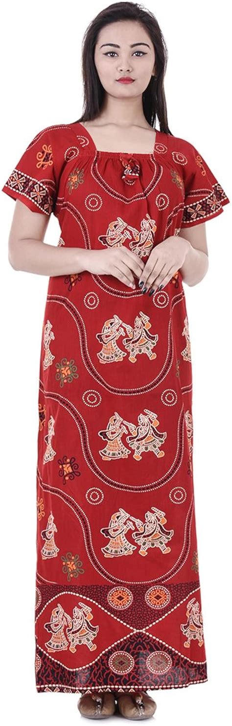 Women Cotton Night Wear Gown Sexy Nighties Nighty Sleepwear Indian Dress Long Skirt