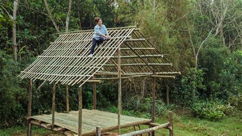 30 Days The Girl Builds A Complete Wooden House Alone Living Off The