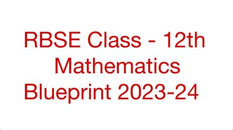 Rbse Class Th Mathematics Blueprint Maths By Mj Youtube