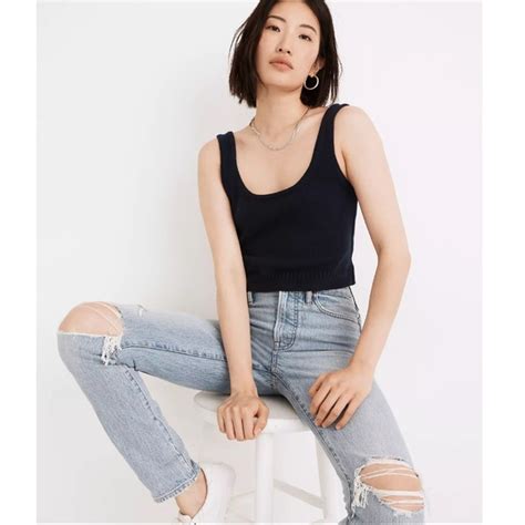 Madewell Tops Nwt Madewell Clemence Cropped Sweater Tank Poshmark