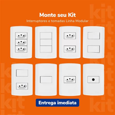 Tomadas 10a 20a Interruptores Pluzie Modular Apagador Paralelo Simples