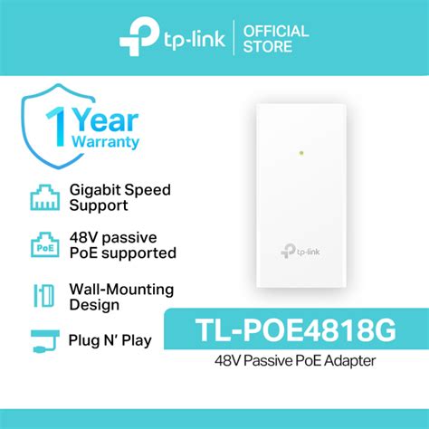 Tp Link Tl Poe G V Passive Plug And Play Poe Adapter With Wall