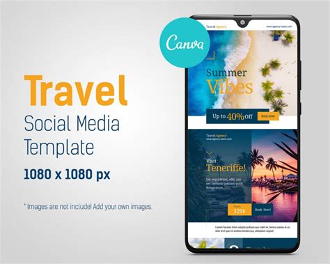 Travel Agent Instagram Post Templates Canva Social Media Template