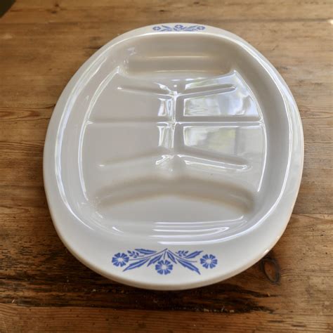 Corning Ware Blue Cornflower Platter P Vintage White Etsy Uk