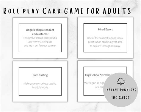 Naughty Role Play Scenarios 100 Printable Cards For Role Play Ideas To