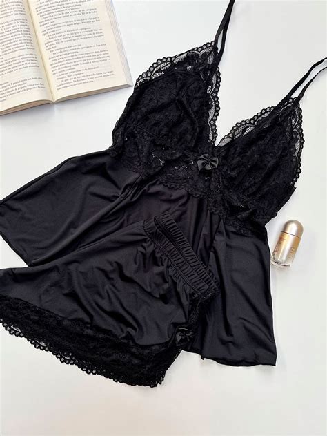 Baby Doll Luxo Detalhes Em Renda Bicolor Isis Realize Lingerie