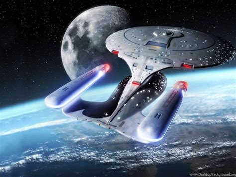 Star Trek Starship USS "Enterprise" D In Orbit Of A Planet, Free ...