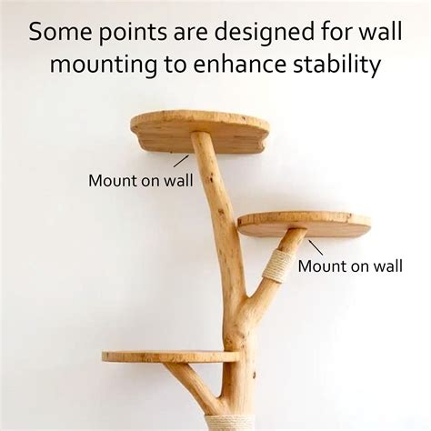 Natural Cat Tree Tower Driftwood Climbing for Large Cat Scratching Post ...