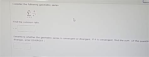 Solved Consider The Following Geometric Series N Nfind Chegg