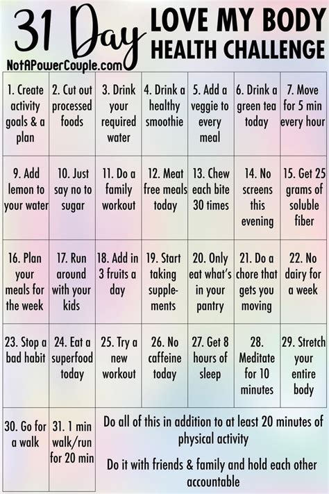 31 Day Challenge Wellness Challenge Health Challenge Thigh Challenge