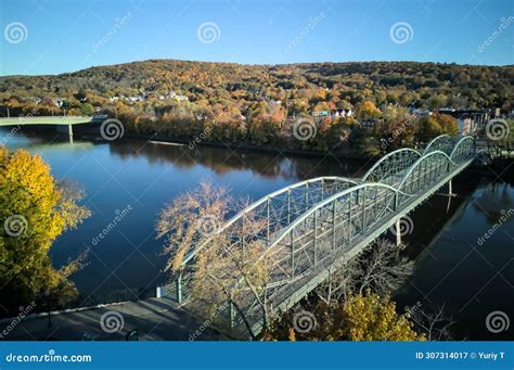 South Washington Street Parabolic Bridge In Binghamton New York Aerial