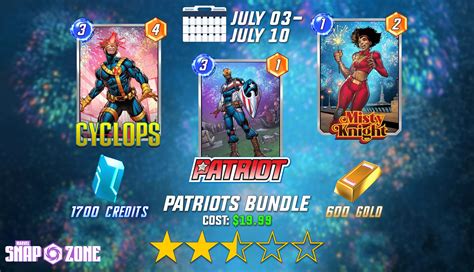 Marvel Snap Zone on Twitter: "New #MarvelSnap bundle alert! "Patriots" is going live today ...