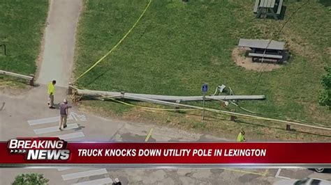 Truck Knocks Down Utility Pole Wires In Lexington Boston News