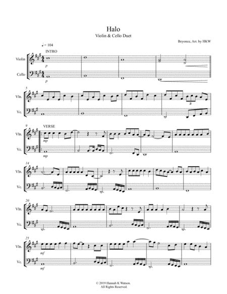 Halo By Beyonce String Duet Digital Sheet Music Sheet Music Plus