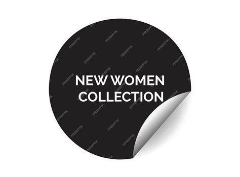 Premium Vector New Women Collection Round Sticker Sign Circle Sticker