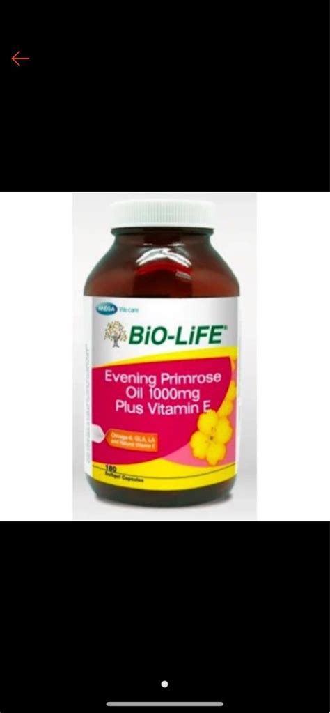 BIO LIFE EVENING PRIMROSE OIL 1000mg PLUS VIT E Health Nutrition