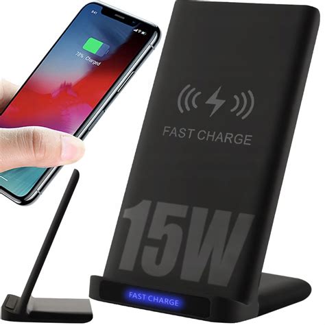 Szybka Adowarka Indukcyjna Bezprzewodowa Stojak Qi Fast Charge Usb C