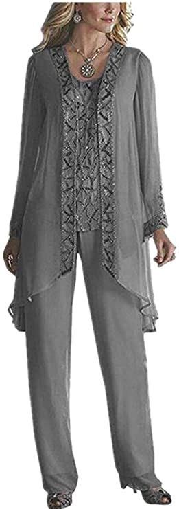 Amazon Libodu Women S Pieces Mother Of The Bride Pant Suits With