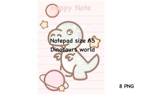 Dinosaurs World Notepad Size A Graphic By Spsweet Creative Fabrica