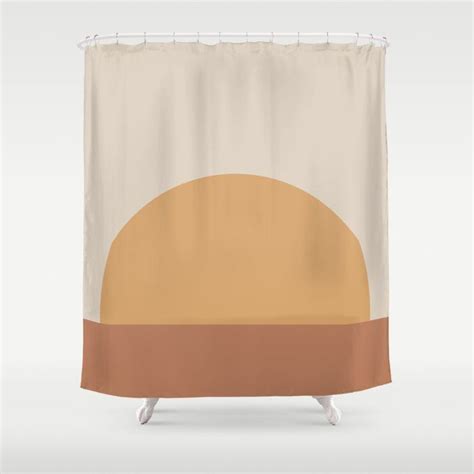 Minimal Sunrise Sunset Desert Orange Bathroom Shower Curtain By