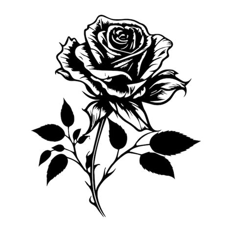 Premium Vector Flower Line Art Black And White Hand Drawn Illustration