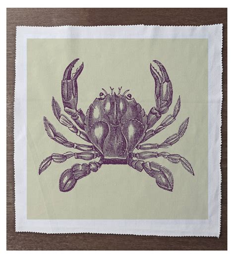 Vintage Picture Crab Seaside Sea Couture Coussin Tapisserie