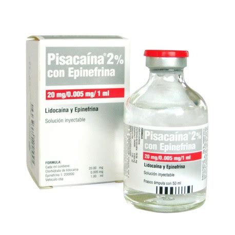 Lidocaína 2 con Epinefrina Pisacaína 50 ml