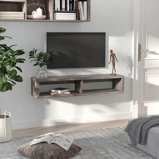 Homcom Wall Mounted Media Console Floating Tv Stand Component Shelf