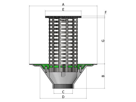 Roof Outlet With Extended Grate 300mm High 110mm Pipe