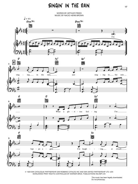 Singin In The Rain From Singin In The Rain Klavier Gesang And Gitarre Pdf Noten Von Jamie In