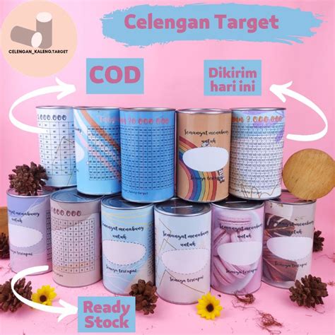 Jual Celengan Target Celengan Viral Tiktok Celengan Kaleng Shopee