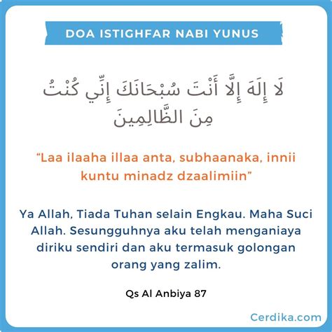 50 Doa Nabi Yunus Arab Latin Dan Artinya Bacaan Surat Al Anbiya Ayat