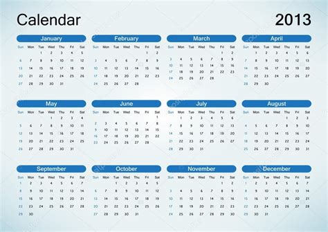 Calendar 2013 — Stock Vector © Sasa1867 12799851