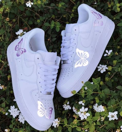 Reflective Purple Butterfly Nike Air Force 1 Nike Air Shoes Cute Nike Shoes Personalized Shoes