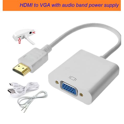 สายแปลง Hdmi To Vga Cable สาย Hdmi Cable Converter Adapter Hd1080p Cable Shopee Thailand