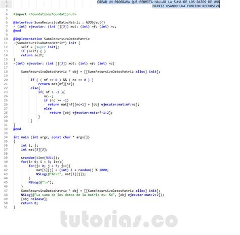 Recursividad Objective C Poo Suma Recursiva Datos Matriz