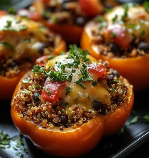 Quinoa And Black Bean Stuffed Peppers