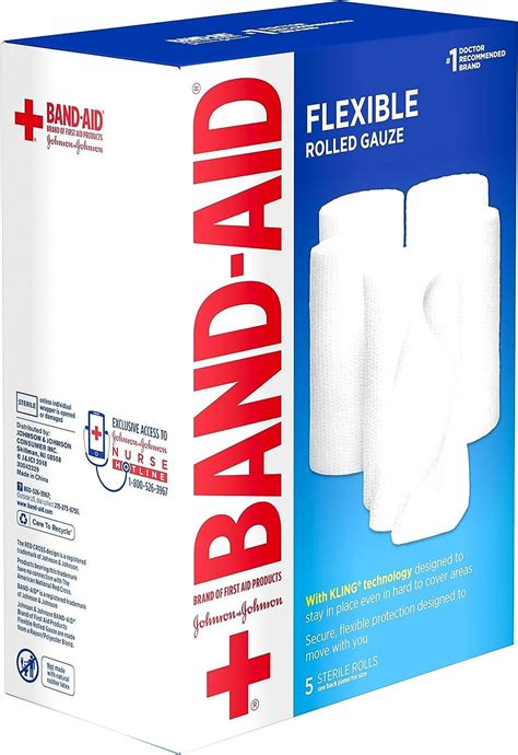 Band Aid Brand Flexible Rolled Gauze Dressing 4 X 21 Yards 5 Count