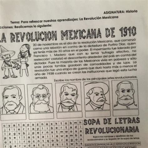 Escribe Los Nombres De Los Principales Jefes Revolucionarios De Este