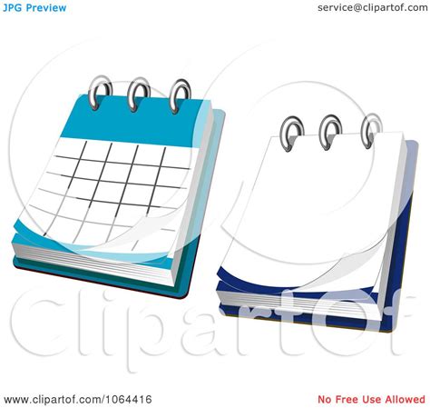 Clipart Desk Calendar And Notepad Digital Collage Royalty Free Vector