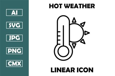 Hot Weather Vector Line Icon Design Graphic By Pexelpy Creative Fabrica