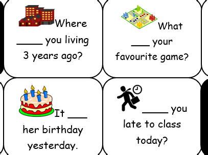 Was Were Wasn T Weren T Boardgame Teaching Resources