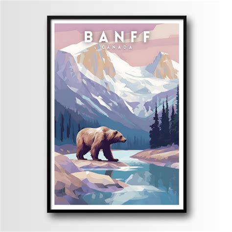 Banff Travel Poster Banff Wall Art Print Banff Travel Art Poster