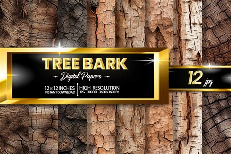 Tree Bark Digital Papers Graphic By Hurairagraphics · Creative Fabrica